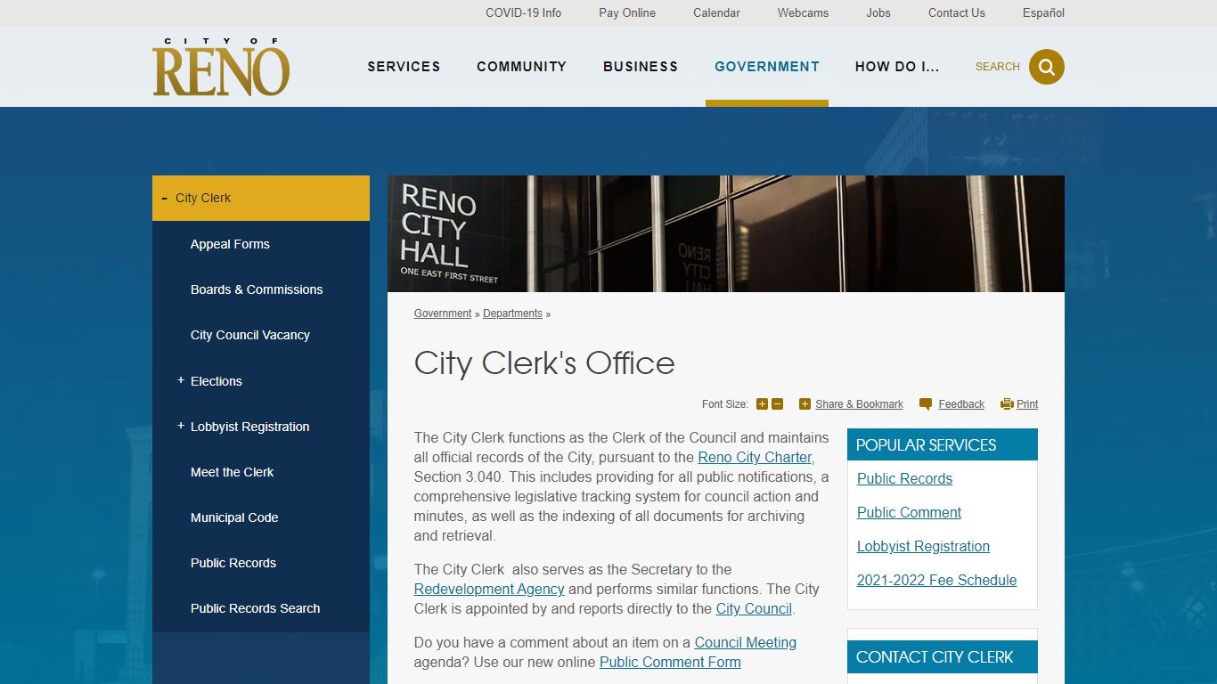 City Clerk's Office | City of Reno - Reno, Nevada